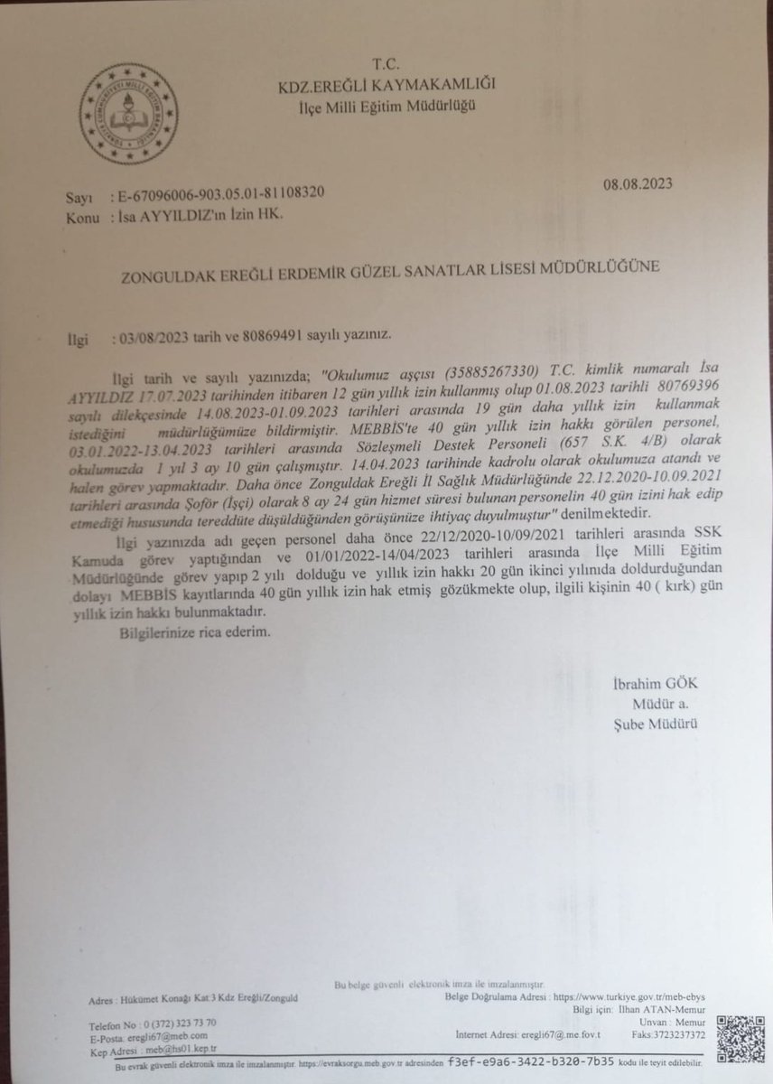 tayyip_dalgin's tweet photo. Zonguldak Erdemir Güzel Sanatlar lisesi Müdürü Şükrü DOĞANAY üyemizin resmi izinlerini kabul etmeyen 
İlçe Mem.Müdürünü takmayan mevzuatı tanımayan  siyasetin gölgesine sığınmış bu adam neyin peşinde Valiyi göreve davet ediyoruz @Yusuf__Tekin @tcmeb @TC_Zonguldak @ZonguldakMEM https://t.co/czIVMQadqe