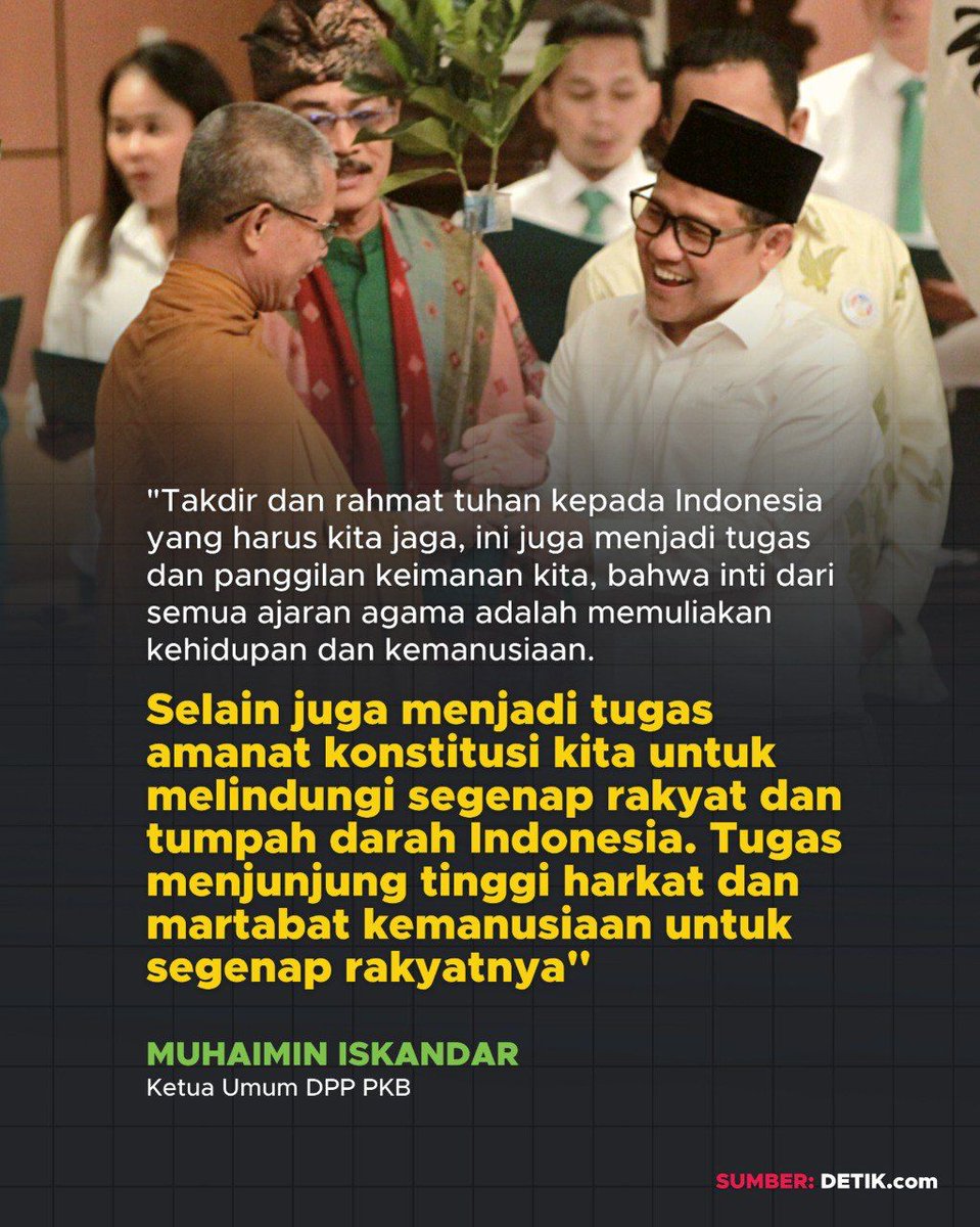 irfan_11's tweet photo. "Menyongsong masa depan bersama dalam keragaman dengan Gus Imin, sosok pemimpin visioner yang peduli pada anak bangsa. Mari bergerak bersama menuju cita-cita yang lebih baik! 🇮🇩✨ #PKBuntukAnakBangsa #GusIminPKBsatu"
@cakimiNOW @DPP_PKB @EmHasanuddin @zainul_munas https://t.co/HhiVO3vUHQ