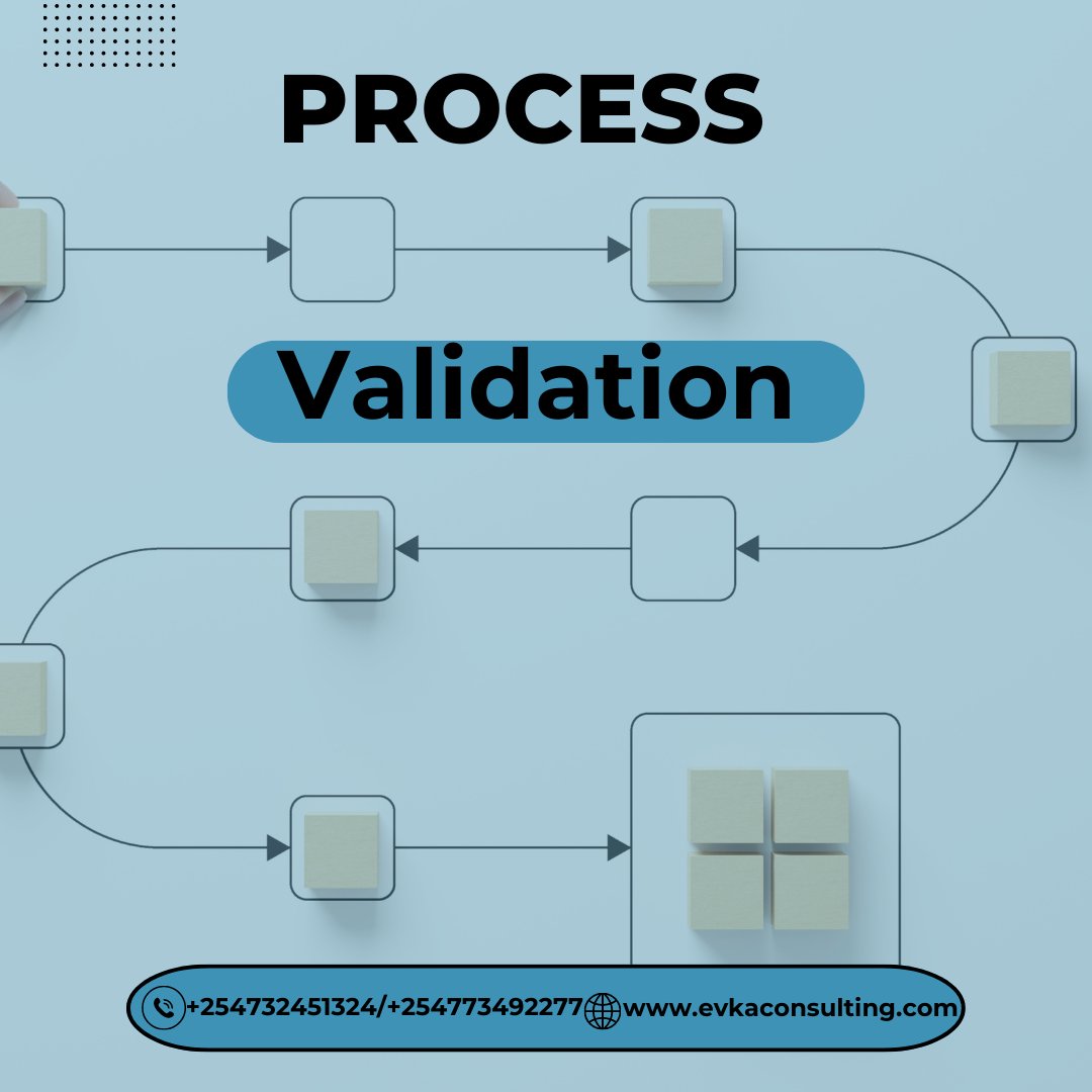 consultz_evka's tweet image. Process validation ensures quality, safety, and efficacy of pharma products. It’s required by law in Kenya and a key tool of GMP.
#pharmaceutical #processvalidation #ScienceTwitter