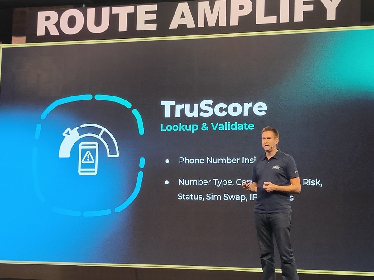 augvcor's tweet photo. @david_vigar showcasing @routemobile #TruSense family of products( #TruAuth, #TruScore, #TruFA) to verify and protect their customers especially from #SimSwap by Silent SMS authentication via telcos https://t.co/afL1QcLlfz