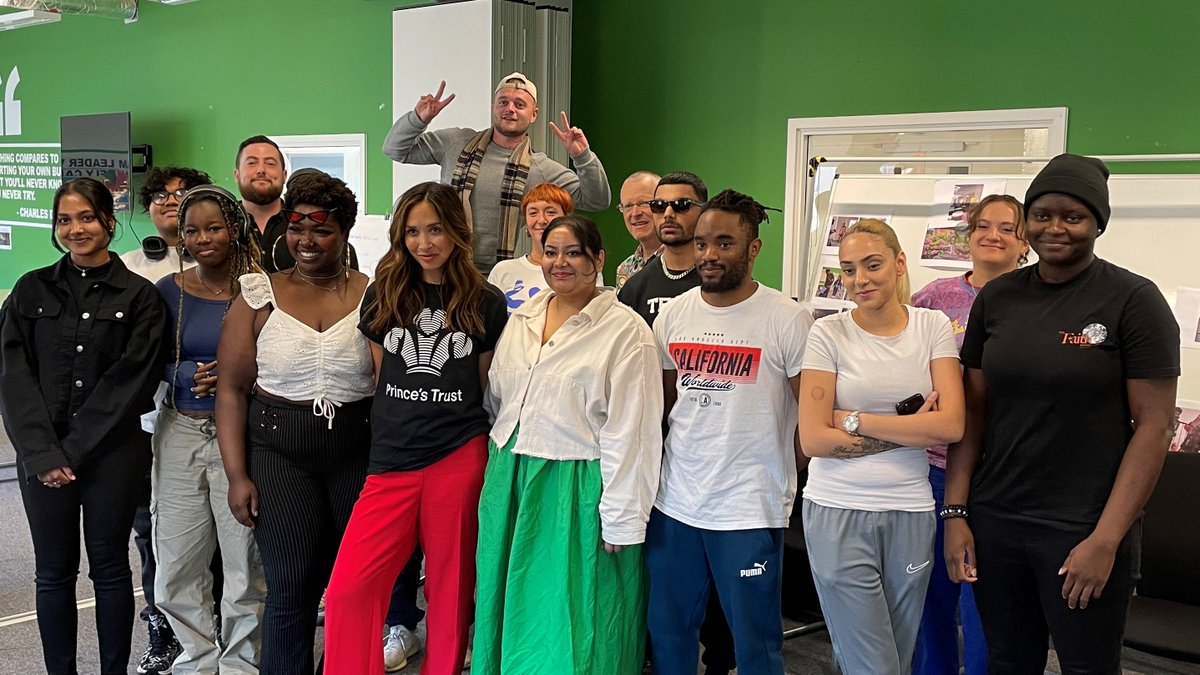 Great excitement here today at our #GetStarted/ #MakingTracks partnership project with @princestrust in East London; a really inspirational visit from Prince’s Trust ambassador <a href="/KlassMyleene/">Myleene Klass MBE</a>  &amp; her manager, who spoke to our young people about her experiences in the music industry