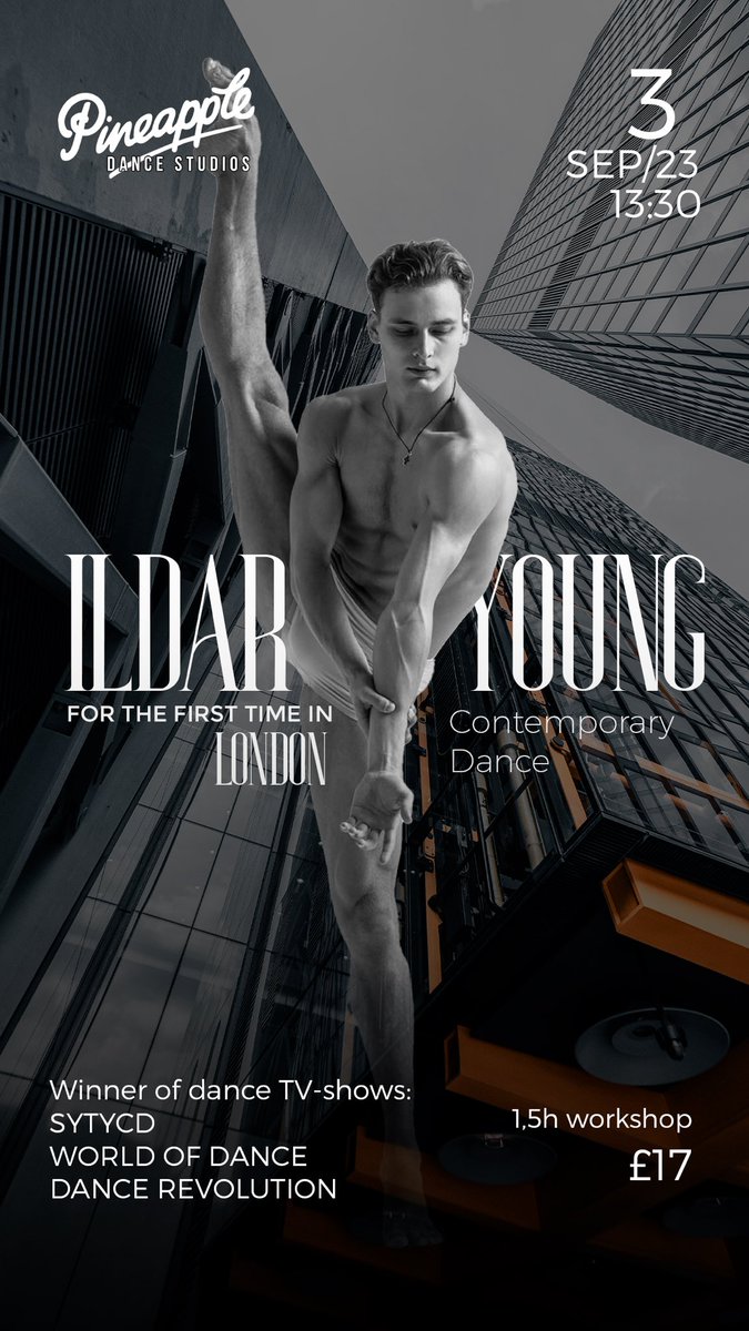 Hello beautiful people. I have the pleasure to be working and filming with this incredible artist Ildar Young-Gainutdinov , I can’t wait to share more details with you soon

In the main time,he’s going to be running 2 contemporary classes next month🤩

See you there
Info below: