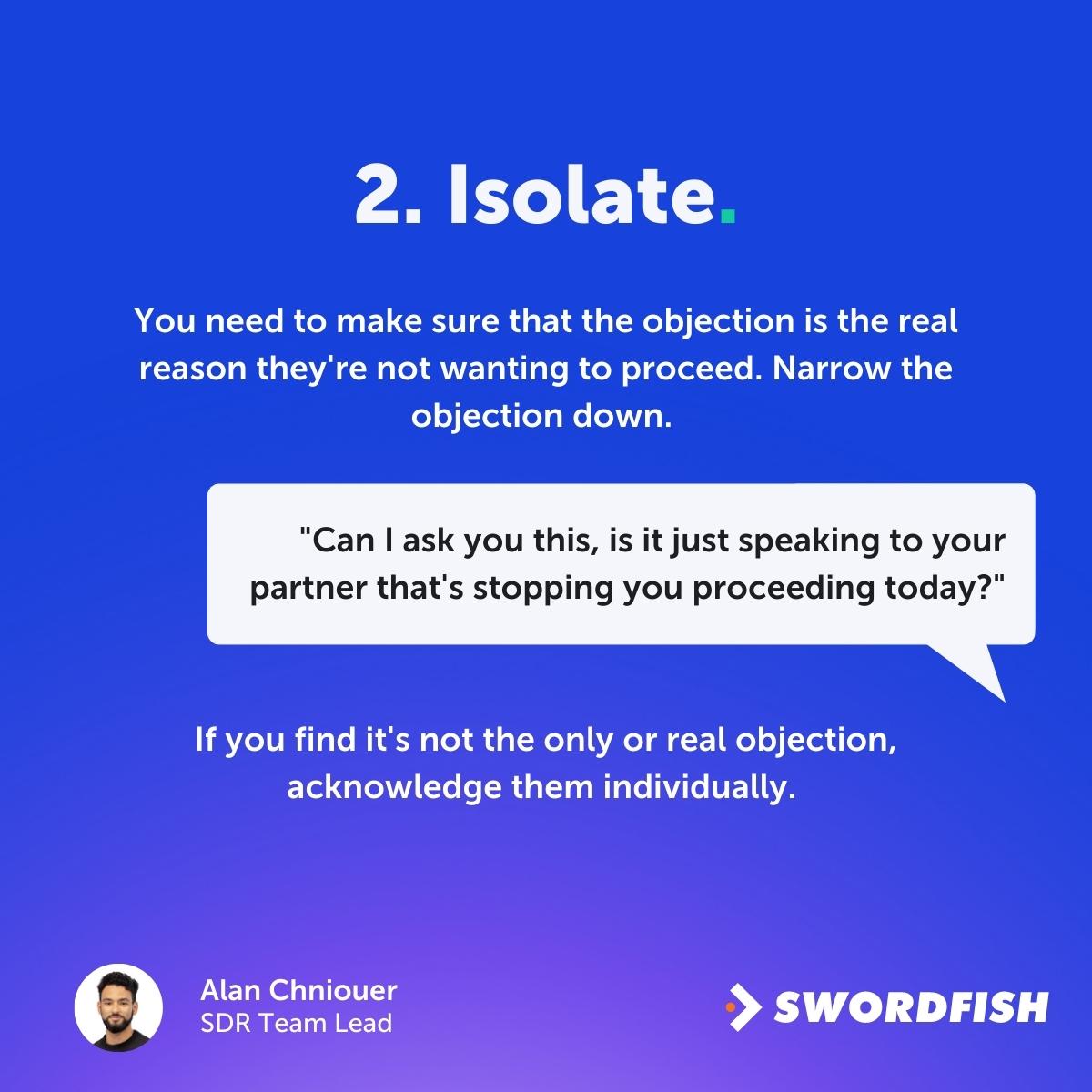 swordfish_ai's tweet photo. Overcome any sales objection with these three easy steps from our SDR Team Lead. 💥

Access the best cell phone data and claim $500 of contact data FREE 👇

https://t.co/lamF8HPoQm 

#sales #salesintelligence #salestips #saleshack #coldcalling #coldoutreach #salesdevelopment https://t.co/okGR8g8sWM