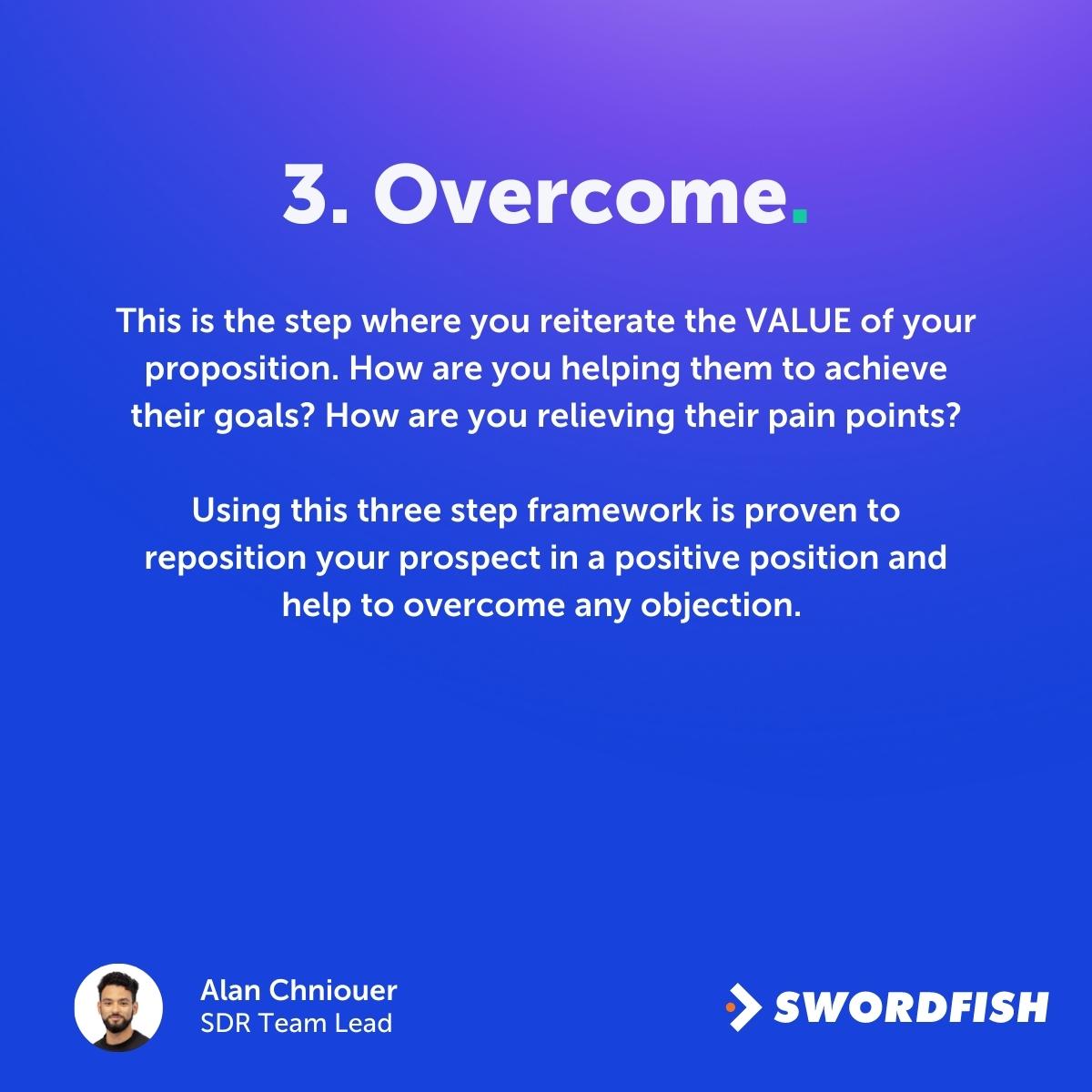 Overcome any sales objection with these three easy steps from our SDR Team Lead. 💥

Access the best cell phone data and claim $500 of contact data FREE 👇

swordfish.ai 

#sales #salesintelligence #salestips #saleshack #coldcalling #coldoutreach #salesdevelopment