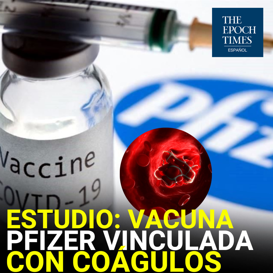 EpochTimesEs's tweet photo. Estudio vincula la #vacuna COVID-19 de #Pfizer con coágulos sanguíneos, informa la FDA     

🔴MIRA LA NOTA🔴   
https://t.co/Q4qdFxhSYn https://t.co/n6rhTnFsaP