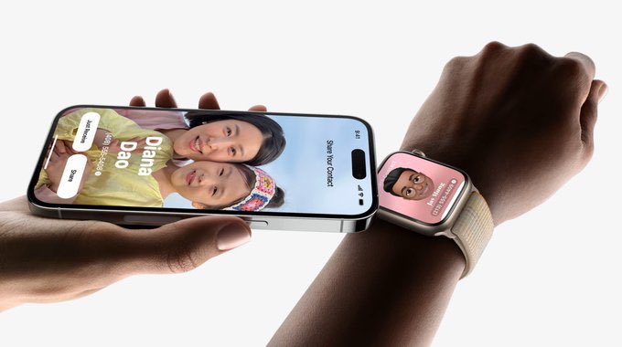 theapplepulse's tweet photo. Apple watch is going to support #NameDrop according to watchOs 
beta 5

#watchOs5/ #NamedDrop #iOS17 #iOS17Beta5 https://t.co/6vfwCCyWA5