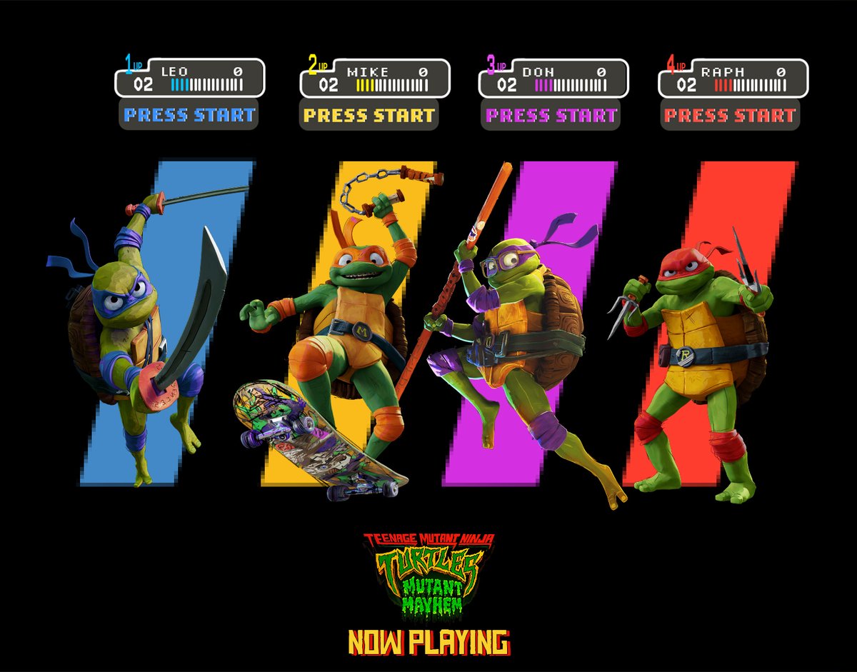 TMNTMovie's tweet photo. 1. select your turtles
2. press start
#TMNTMovie #MutantMayhem https://t.co/iQ7sd89Sah