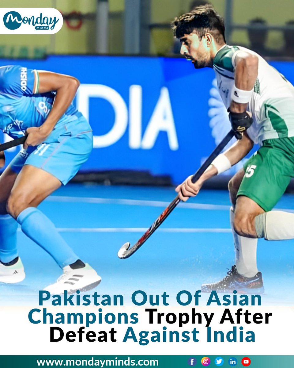 Pakistan hockey teams’ journey in the Asian Champions Trophy has come to an end with a 4-0 defeat against India. #Mondayminds #hockeyteams #Champions #Pakistan #India #Pakistan