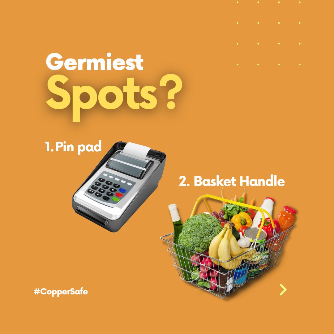 CoptekCopper's tweet photo. CBC's Marketplace collected more than 130 samples from the country's biggest chains and some of their subsidiaries and found the germiest spots in a grocery store.⁠
⁠
#Copper, with natural antimicrobial properties, kills 99% of germs. Our Copper patches are quick to install.
⁠ https://t.co/HVvUg1JjOM
