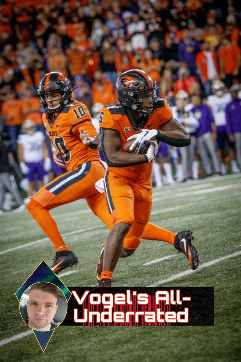 RB: Deshaun Fenwick, Oregon State

A transfer from South Carolina, Fenwick is a north/south runner who is a capable receiver out of the backfield. He popped last year at Oregon State, taking over the Oregon game specifically averaging 4.9 yards per carry and scoring 7 TD’s. 

At