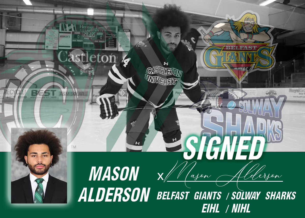 🚨SIGNING ALERT 🚨 
Former Spartan, Mason Alderson, has signed a two way contract with the Belfast Giants/Solway Sharks of the EIHL/NIHL. The Englishman spent last season with the Spartans, and will be heading back over the pond to begin this professional career. Congrats Mason!