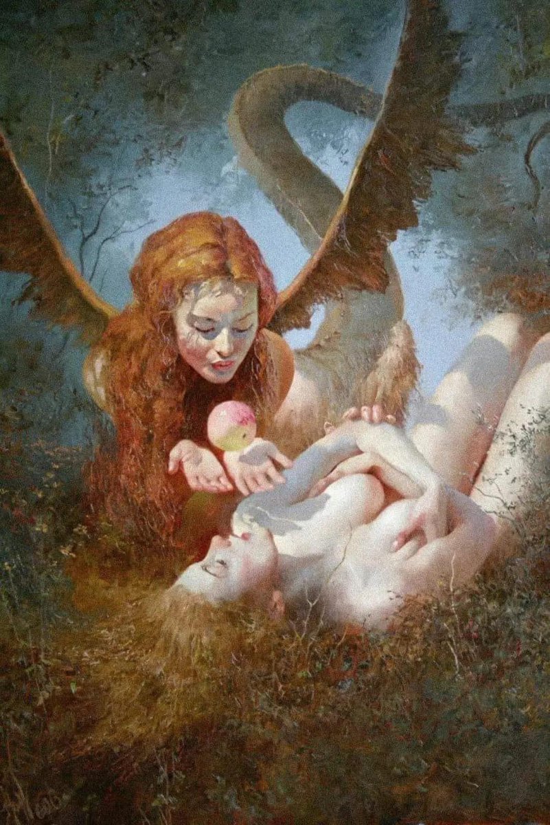 SistersSatanic's tweet photo. "Lilith and Eve" By Yuri Klapouh https://t.co/K8vZWMG4jj