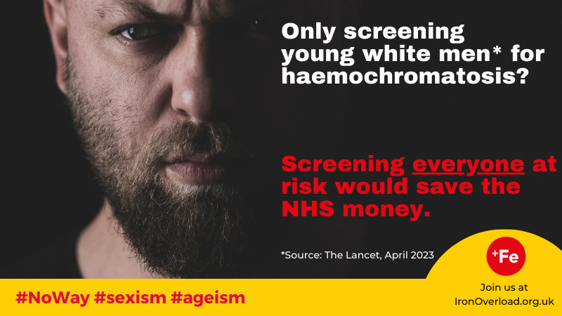 We say #NoWay to @TheLancet proposals to only screen 'young white men' for #haemochromatosis. Where's the #EvidenceBasedMedicine ? Screening cuts costs of illness for #NHS : bit.ly/3J07FuA Learn more : bit.ly/3WTULUz #sexism #ageism #MedTwitter