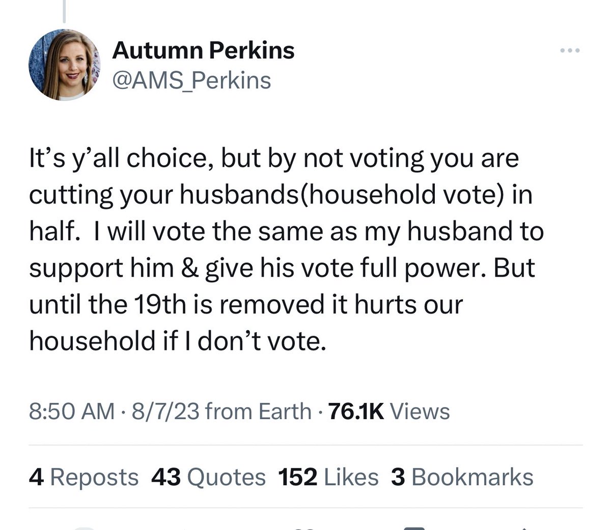 MsMalarkey24's tweet image. Ever since the Dobbs decision, I’ve been saying the 19th Amendment is on Leonard Leo’s hit list. And these women are gleeful champions of that effort. Soon after, it’ll be our bank accounts— and, as a reminder, the Equal Credit Opportunity Act only passed in 1974.
