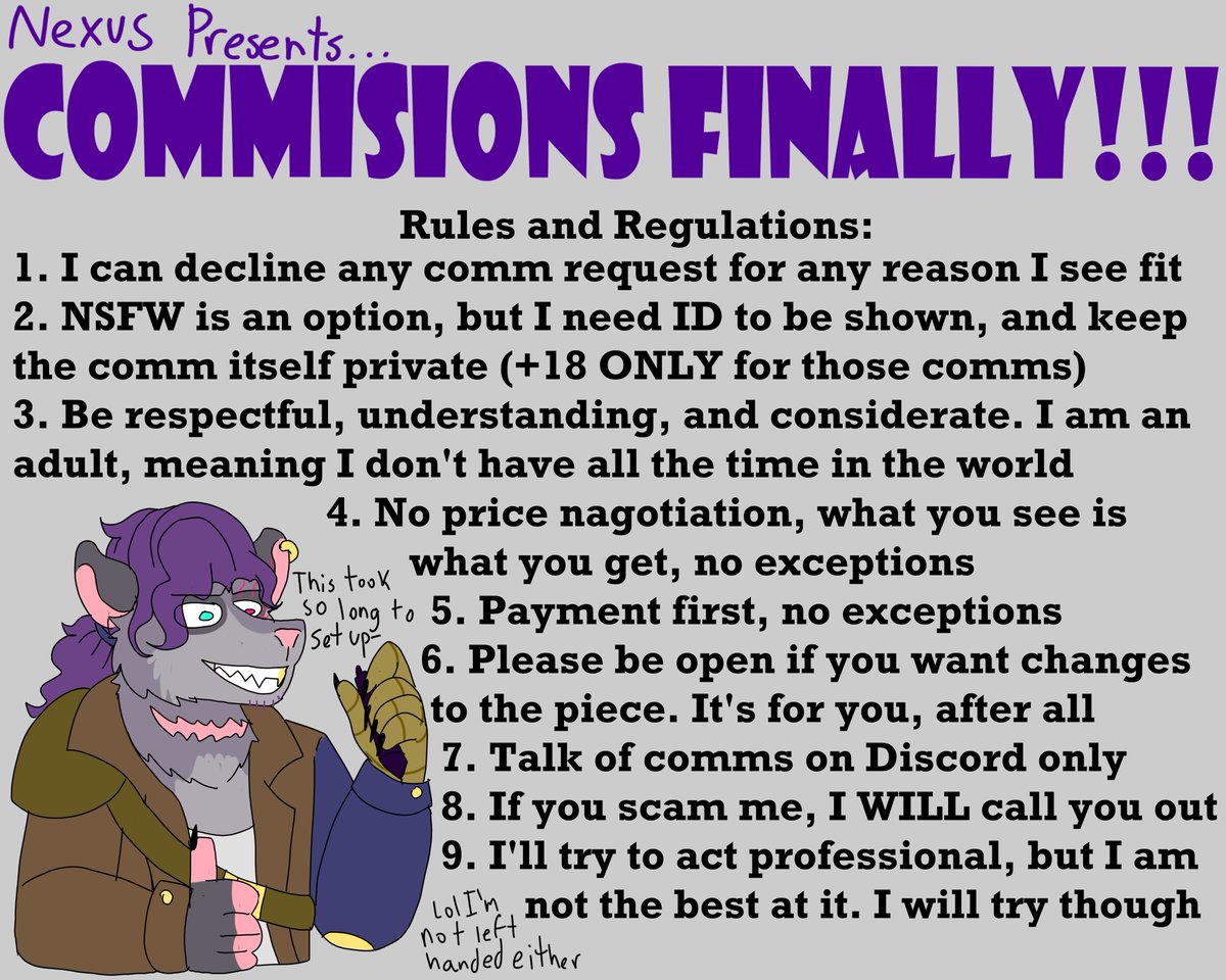 DemShitpostsBro's tweet image. I finally can announcement this- ART C0/MMS ARE OPEN! The images are the rules and prices! For now, it&apos;s only Cashapp as payment but I&apos;ll soon find other ways to pay me (thread will be made)
If interested, my Discord is latetothefandom. We can discuss about it there ^^
