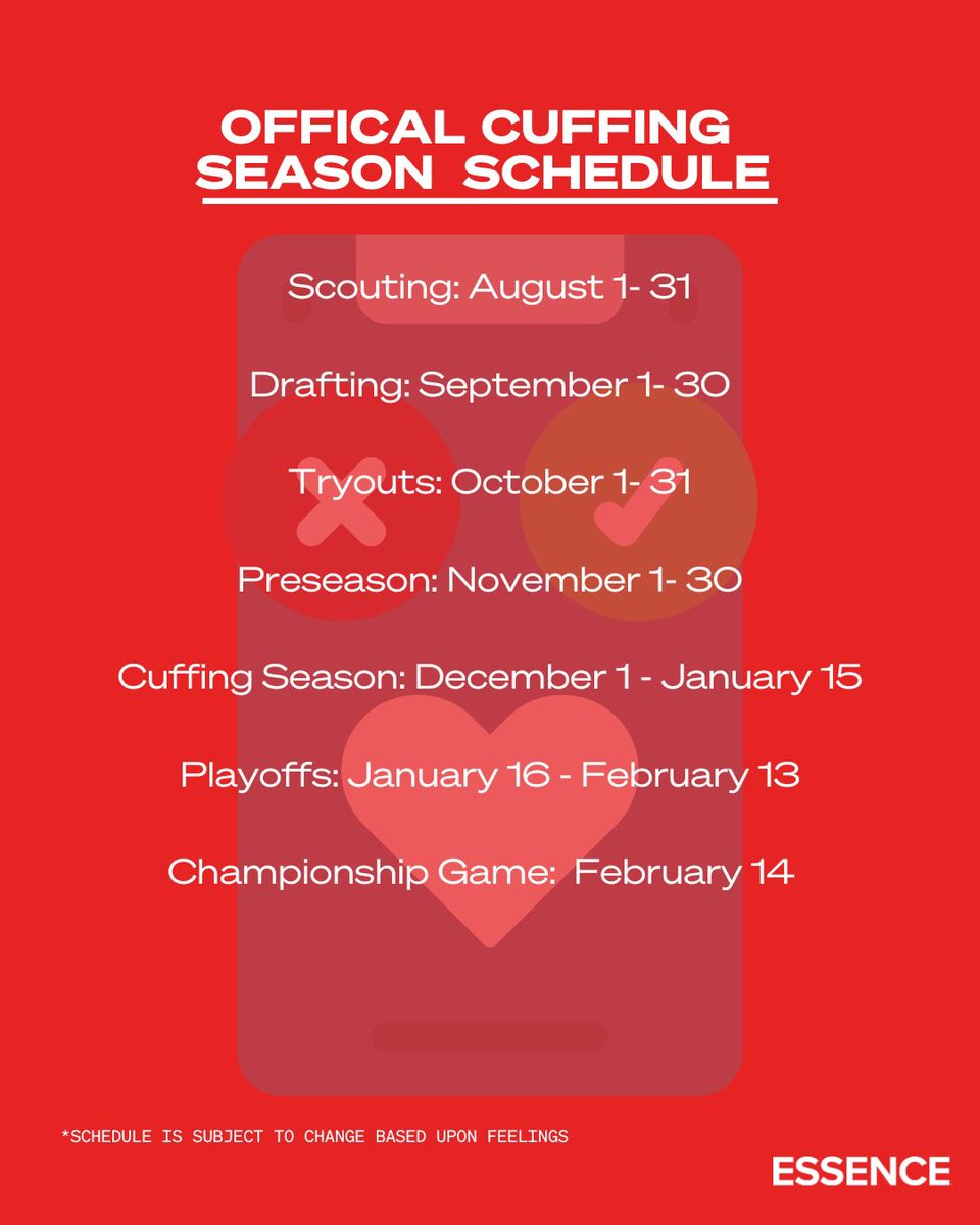 Essence's tweet photo. Cuffing Season has officially begun! Scouting has already started, which means it’s time to start planning dates. 

We know dating can get expensive so head to https://t.co/g2xKZblOCN for advice on how to manage finances in cuffing season.

https://t.co/IblyPB1enV https://t.co/6RL3aj6wLx