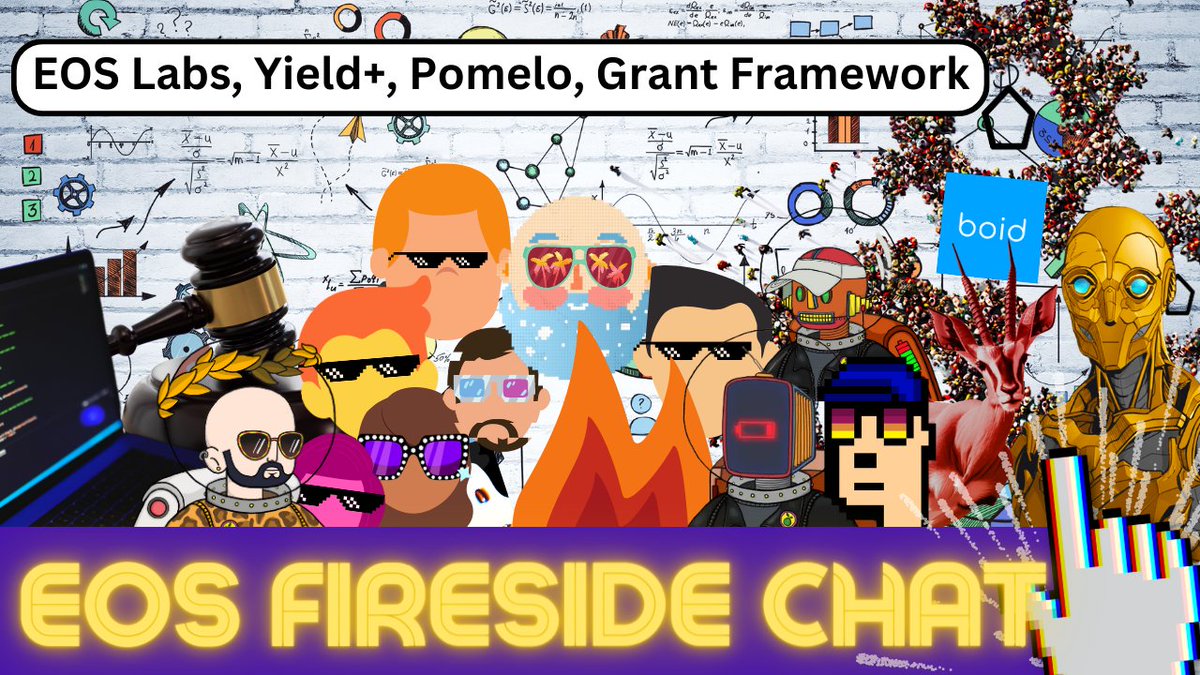 Join today's EOS Community Fireside Chat! 🔥💬 

On the agenda:
🔬 EOS Labs, Yield+, Pomelo, Grant Framework
⚖️ Class Action Recommendation
🌐 Antelope IBC Webinar
🎉 BOID 5 Year Anniversary
🗣️ EOS Apologist is Back!
📑 July Monthly Report
🔧 EOS Node Operator Roundtable Summary