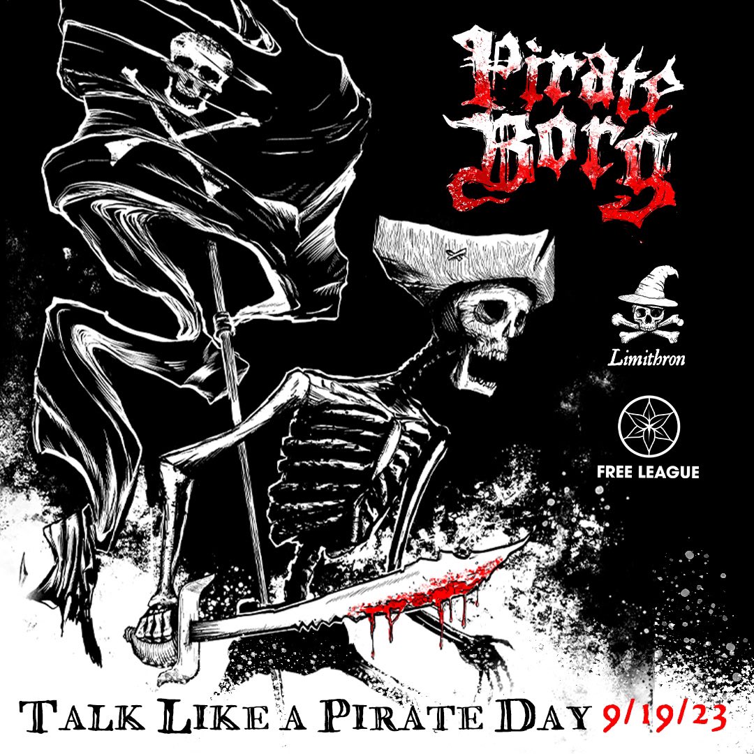limithron's tweet photo. Time to raise the black: September 19th is Talk Like A Pirate Day, and the official retail release of 🏴☠️PIRATE BORG! 🏴☠️
In-store events, new adventures, and free swag! https://t.co/NOwrSvBygM