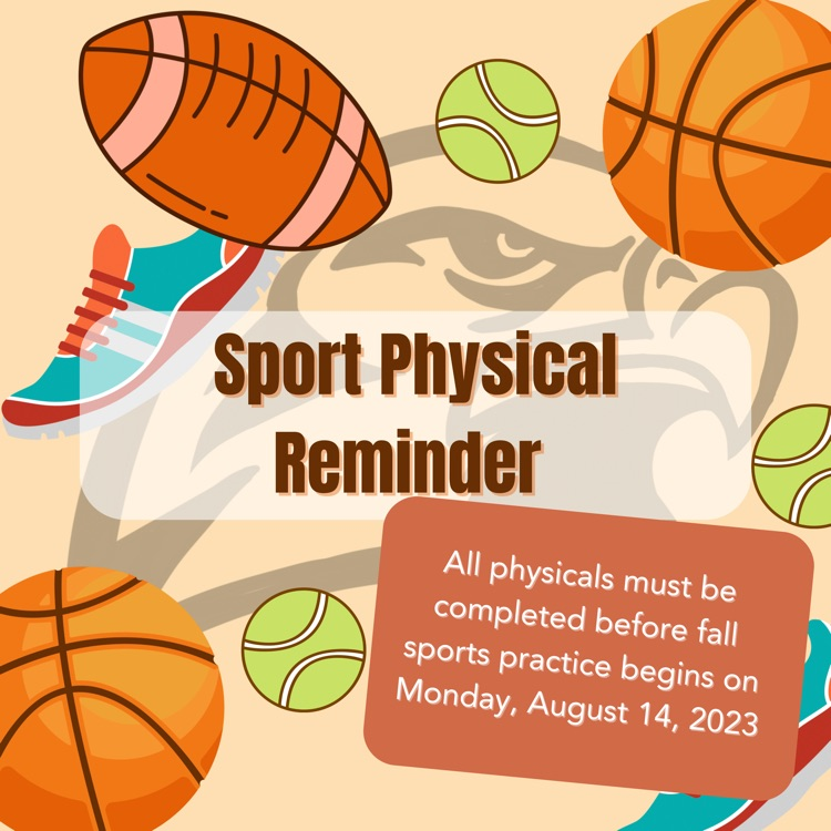 All physicals must be completed before fall sports practice begins on Monday, August 14, 2023

🔴🔵  #HMSRedHawks #HHSRedHawks #USD415 #RedHawkReady #Hiawathaks #HiawathaKansas #VisitHiawatha 🔴🔵
