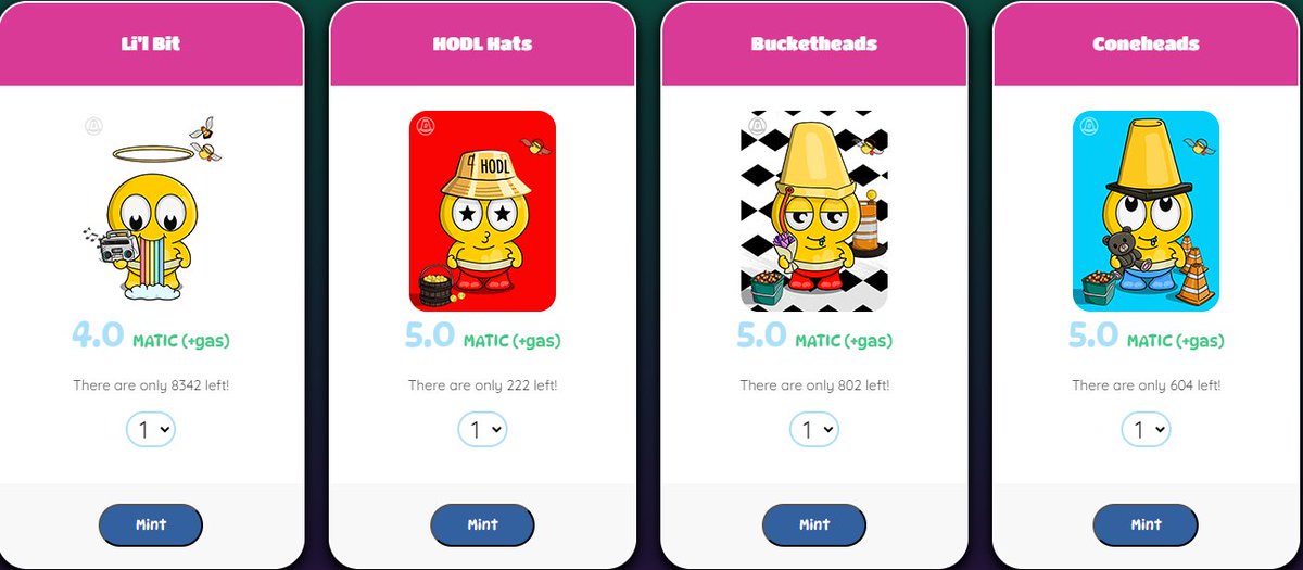 VianiJoe's tweet photo. 4 Collections in 1! Choice of Mints!
Li'l Bit has NO Hodl, Cone or Bucket headgear. Those are limited each to their Sub-Collection. 
Supporting the $CONE LP!
#nft #nftcommunity @BitCone_CONE #bitcone #coneheads #bucketheads #the23 #reddit #nftdrop #NFTcollectibles https://t.co/HGh9kDrBb9