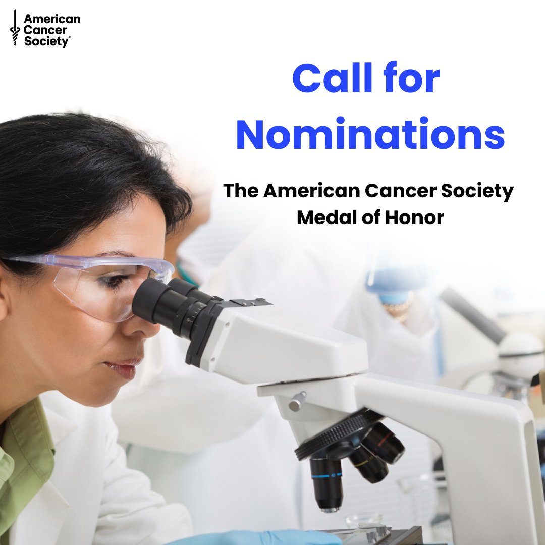 The ACS Medal of Honor recognizes a researcher/scientist whose work has led to advances in cancer prevention, diagnosis, or treatment and helped improve the lives of patients &amp; caregivers. The highest award given by our organization, submit a nomination by September 4: