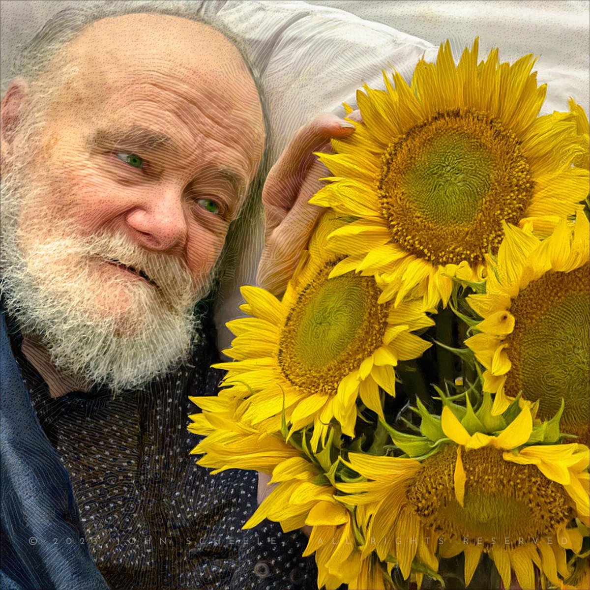 A recent photo of Garth taken by John Scheele. 

Scheele said Garth played and sang for him twice while he visited. 

#GarthHudson