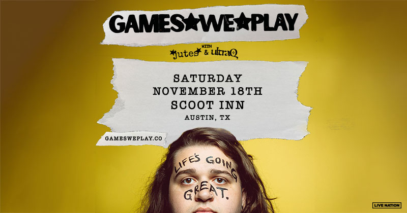 Don’t miss Games We Play with support from Jutes and Ultra Q at Scoot Inn on Saturday, November 18th! 🔗 livemu.sc/3QrkB18 All Ages Event