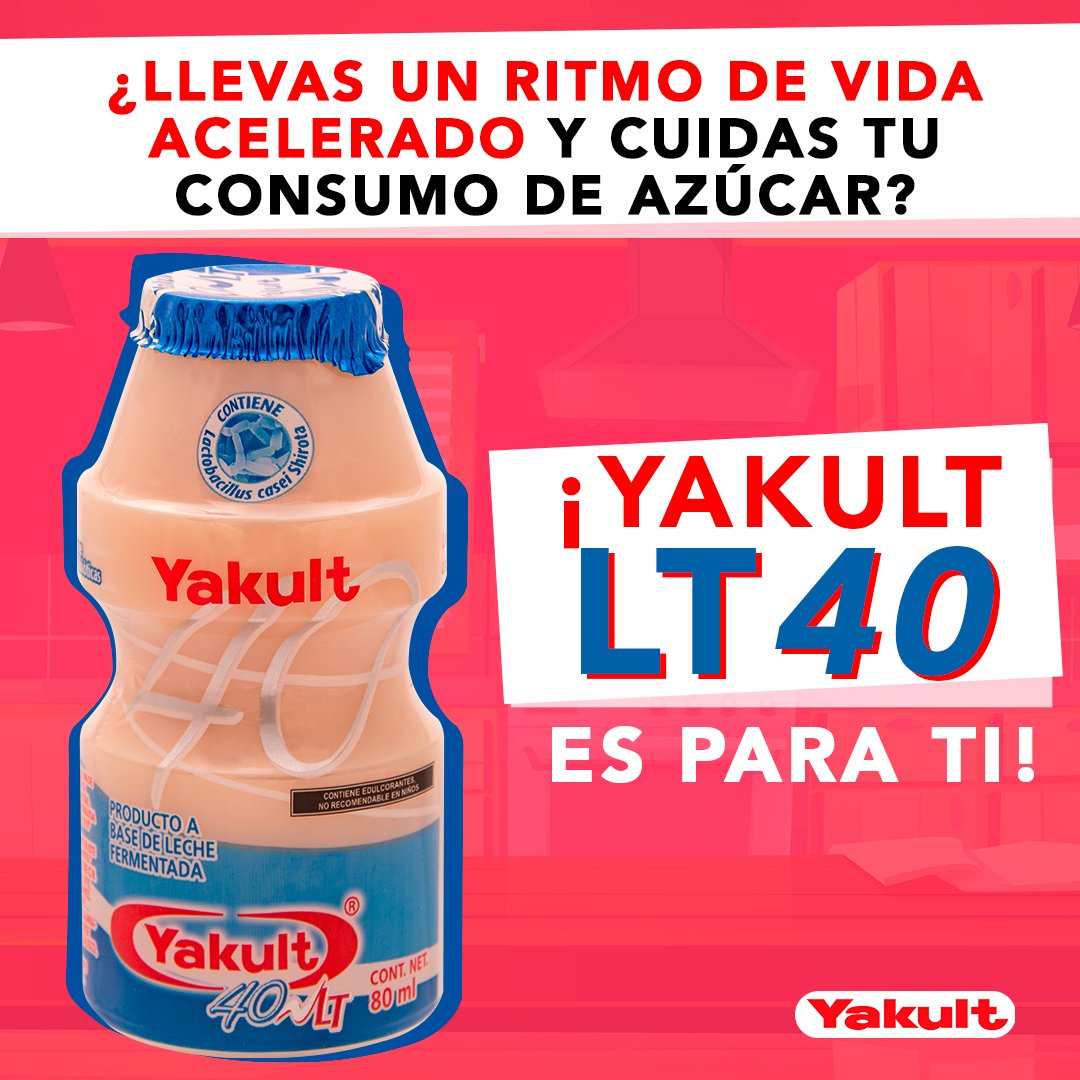 yakultoficial's tweet photo. 🥛 Yakult 40 LT es ideal para las personas que suelen tener una mala alimentación por un ritmo de vida muy acelerado y que quieren cuidar el consumo de azúcar. ¡Este producto es ideal para las personas de cualquier edad! ❤️
#Yakult40LT #YakultLT40 #estress #ritmodevida https://t.co/ywM6Wd4Fc4