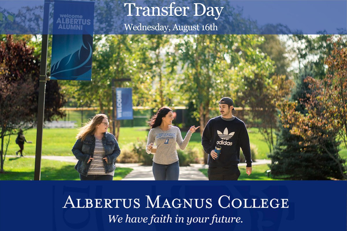 AlbertusSocial's tweet photo. Join us for our last Transfer Day on August 16th! No application is required.
For more details, click "Visit Us" through the 🔗 in bio.
#TransferStudent #AlbertusMagnusCollege #College #CTCollege https://t.co/QmXcNonB9Y