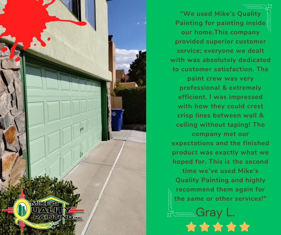 Testimonial🎖️
Thank you Gray, for your 5-star review😊. We are happy to hear you are loving your results!✨
...
#Mikesqualitypainting #painting #abq #nm #albuquerque #newmexico #supportlocal #smallbiz #santafe #homeimprovement #construction #familyowned #wherequalitymatters