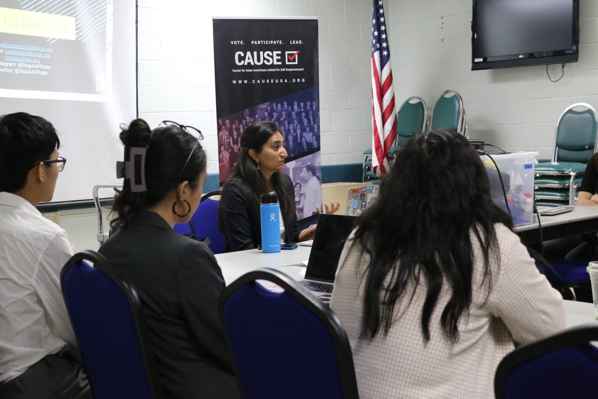 CAUSEusa's tweet image. During Week 5 of #CLA2023, Kiran Bhalla, the Project Director at AAPI Equity Alliance, shared her work at #StopAAPIHate, a national reporting site and resource for anti-AAPI hate incidents. Thank you, Kiran, for informing us about anti-Asian hate and solutions in the future.