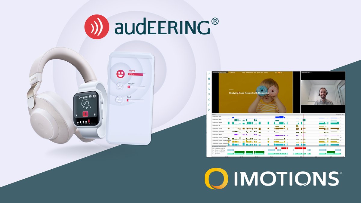 A new #collaboration has been entered into by audEERING with #iMotions in the field of #voiceanalysis. iMotions is a provider and pioneer in the field of #humanbehavior #research. iMotions partner page ➡️ buff.ly/456pSiL Press release ➡️ buff.ly/3QnV8p6