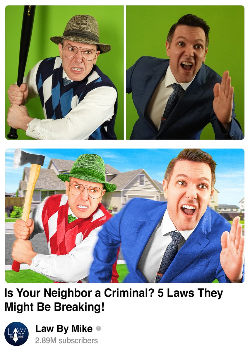 'Is Your Neighbor a Criminal? 5 Laws They Might Be Breaking!👨‍⚖️' Thumbnail B&A for @lawbymike_ 🔁&❤️ are much appreciated!🙏🏻