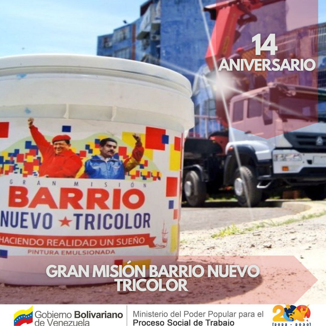 torrealbaf's tweet photo. ¡Los sueños de Chávez en la Tierra!

Hoy #9Ago nos vestimos de fiesta para celebrar un año más de la Misión Barrio Nuevo Barrio Tricolor, brindando rehabilitación y embellecimiento a los hogares de la Patria. Ya son #14AñosDeAmorTricolor ¡Felicidades! 

@Barrio_Tricolor https://t.co/wCXBGEB9G8