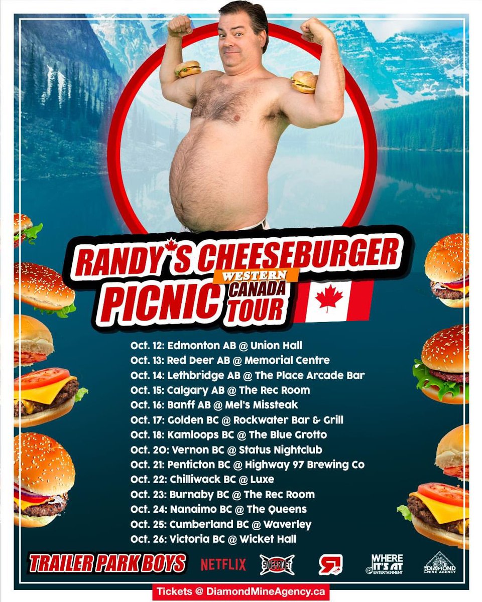 Alberta &amp; British Columbia Randy Is Coming To Party This October! All You West Coast Canadian Trailer Park Boys Fans Don't Miss it! Tickets On Sale Friday 10am
Tix: 

diamondmineagency.ca