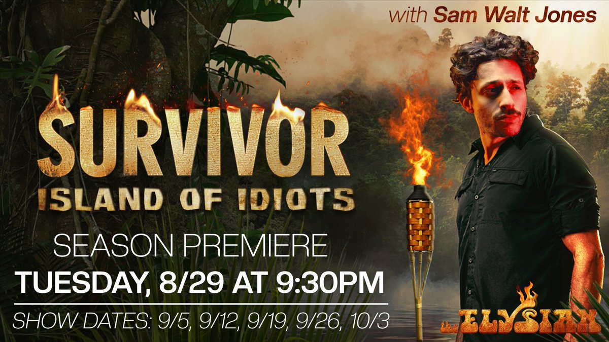 COMING SOON TO THE ELYSIAN THEATER…

🔥SURVIVOR: ISLAND OF IDIOTS🔥

Tickets are available on the Elysian Theater’s website (link in bio!)