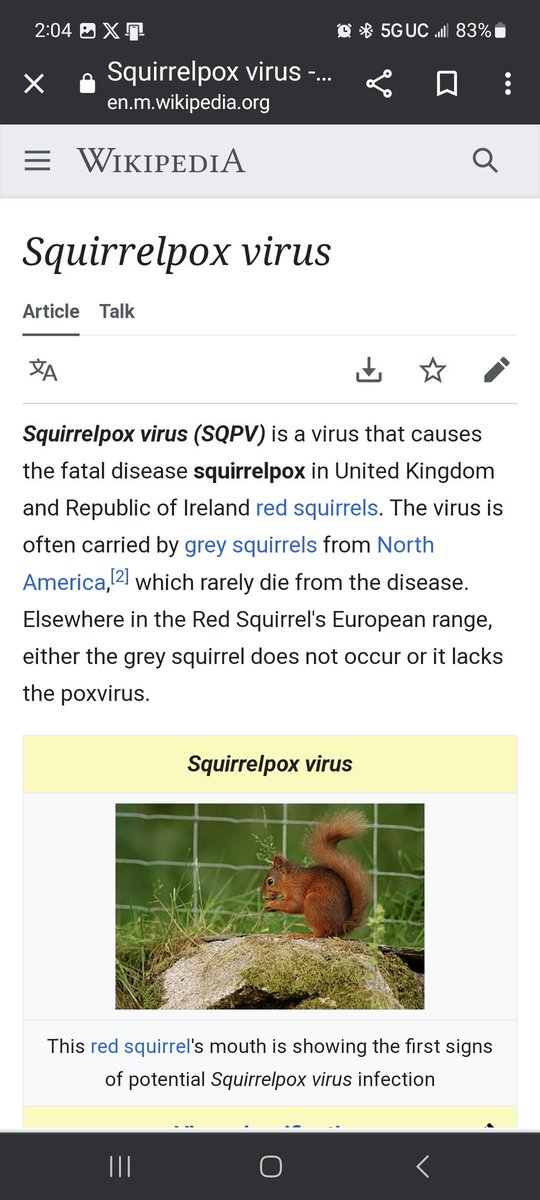 @AniseNot In my research to get my internet doctorate in squirrel medicine...

Apparently squirrelpox is something big in the uk...