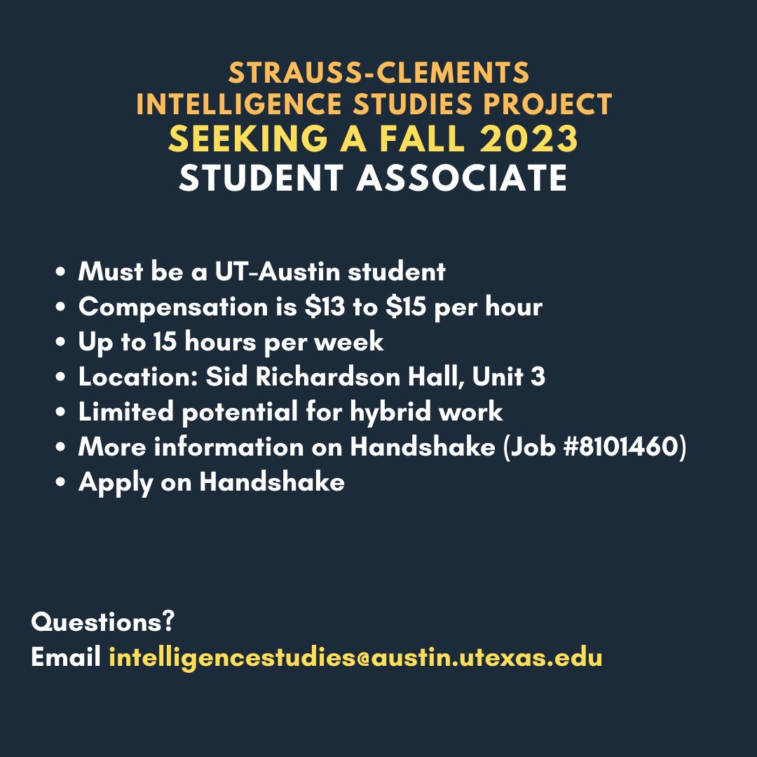 Intelligence Studies (@utintel) on Twitter photo 