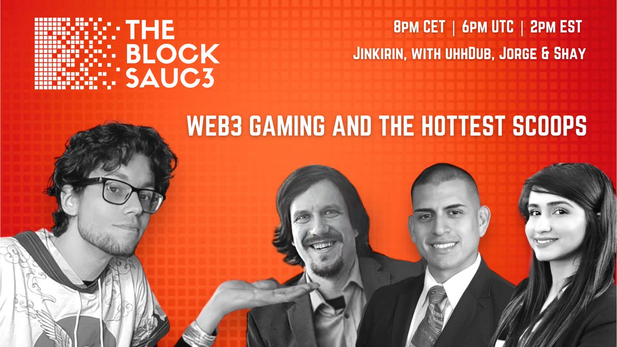 This week on 'THE BLOCK SAUC3' 🔥 · Bandai Namco launching Ryuzo · Mojo Melee free NFTs on Amazon Prime · PayPal's new stablecoin + more! @Treki33, @theshaysh0w, @uhhdub, @JinkirinGaming! Thursday, 8pm CET | 6pm UTC | 2pm EST Here on Twitter! 🎙️