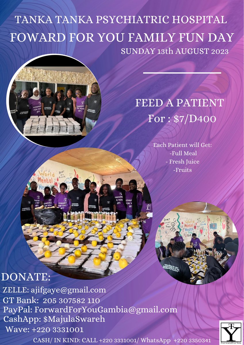 Donate a meal to a patient at Tanka Tanka Psychiatric Hospital this Sunday. 💫 During the last family day we provided cheeseburgers, wings, fruit, juice and desserts. The patients absolutely loved it. We would like to make this visit even better with your support. ❤️ PLEASE SHARE