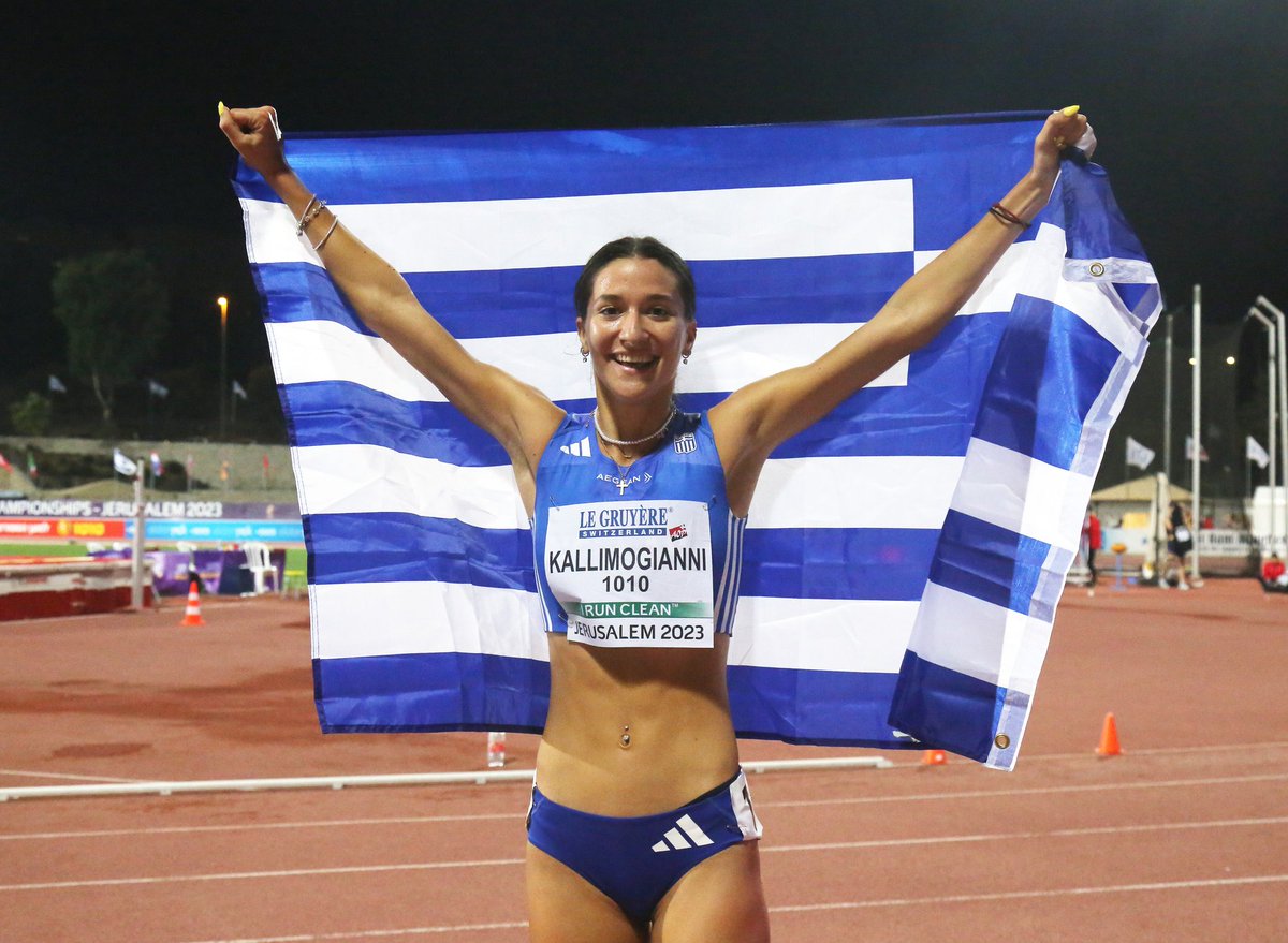 HellenicOlympic's tweet photo. 🥉Χάλκινο μετάλλιο για την Βασιλική Καλλιμογιάννη στο Ευρωπαϊκό Πρωτάθλημα στίβου Κ20 στην Ιερουσαλήμ στα 3.000 μ. στιπλ με 10.08.44 
Συγχαρητήρια Βασιλική 👏
📷 @eurokinissi
#TeamHellas🇬🇷 
#athletics 
 #u20jerusalem2023

@PRESEGAS https://t.co/c96MQwAGls