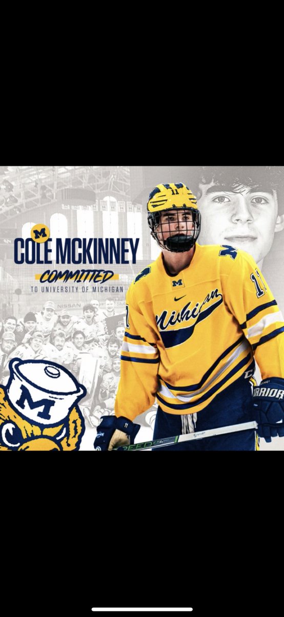 I’m honored and excited to announce my Division 1 commitment to play hockey at the University of Michigan. I’d like to give the biggest thanks to my family, friends, coaches, teammates, advisors, and everyone else who has helped me along the way. Go blue 〽️💙