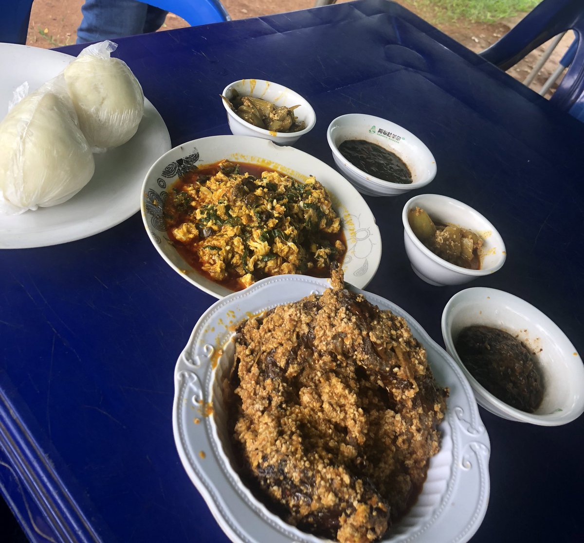 doogideon's tweet photo. One of my favorite Benue delicacies is the egg vegetable soup…. This was lunch today, sumptuous #BBNaija #benuefirst #benuefoods #hildabaci https://t.co/qRxdA4dBaq