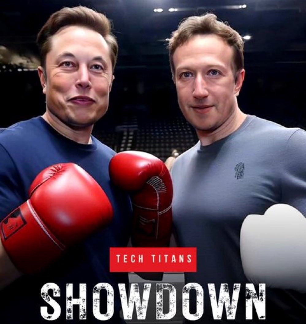 TeslaSynopsis's tweet photo. Part of me don't want Elon to fight! Should they do a tech titan competition instead? https://t.co/CYMBa8OYxe