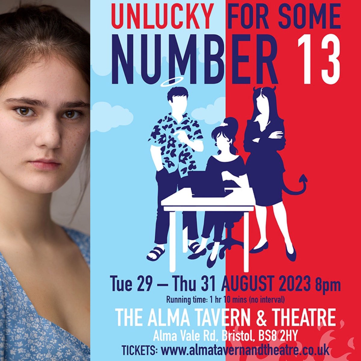 elfinamansuit's tweet photo. Let’s give a heavenly welcome to our beautiful admin assistant Sky, who like every good PA, has a few dark secrets up her sleeve. Mia makes her debut at @AlmaBristol so get tickets to see this hilarious original comedy #bristol #comedy https://t.co/bxtQ2WZPZI
