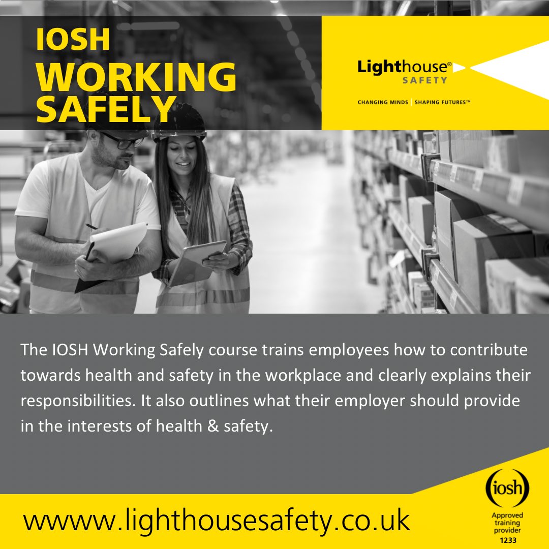 LighthouseSafe's tweet photo. Our next @ioshofficial Working Safely course which teaches employees how to contribute towards health and safety in the workplace takes place at our Kent classrooms on 17th October.
Bookings can be made here: https://t.co/S02DZAZMTW or call 01634 260631.

#ioshworkingsafely https://t.co/TPwEZOtKWS