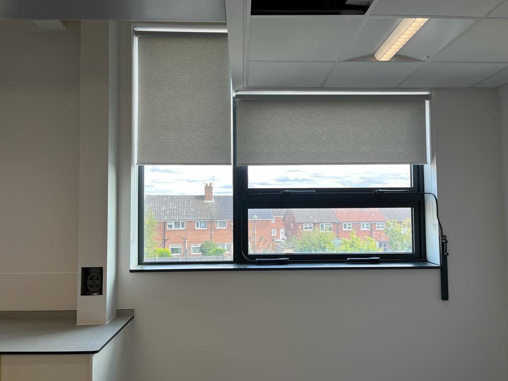 Circa 190 roller blinds installed in yet another brand new school built in Salford.

Just some high level motorised rollers left to install in good time for the new school year.