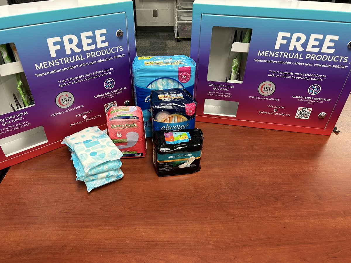 We’re SO EXCITED about our partnership with <a href="/global_gi/">Glitevest_global</a> Texas to bring free menstrual product dispensers to <a href="/NewTechCoppell/">New Tech High @ Coppell</a>! Thank you everyone who made this possible! Excited to see the impact these dispensers have on students lives! #menstrualhealth #periodpoverty #nthcinspire
