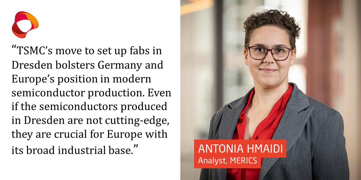 MERICS (@merics_eu) on Twitter photo TSMC is creating a new joint venture with Infineon, Bosch and NXP, three European #semiconductor companies in Dresden. Our expert Antonia Hmaidi (<a href="/ToniHDS/">Antonia Hmaidi</a>) shares her view: “This plant will increase supply chain security for European companies. 1/4 TSMC is creating a new joint venture with Infineon, Bosch and NXP, three European #semiconductor companies in Dresden. Our expert Antonia Hmaidi (<a href="/ToniHDS/">Antonia Hmaidi</a>) shares her view: “This plant will increase supply chain security for European companies. 1/4