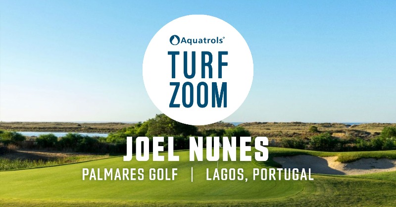AquatrolsEurope's tweet photo. #TBT our #TurfZoom episode where @Patjonestweets talks to @JoelNunes_PT, formerly of Palmares Golf, now Monte Rei HGK. They chat about how Joel got started in the turf industry, cultural practices in Portugal, how FEGGA supports greenskeepers, and more!